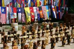 Also on sale were carved bears and flags from all states