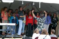 A choral group provided entertainment