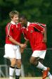 Celebrating the goal, which was set up by Jordan and finished by Ben