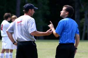 AR Cautions ConFire Coach for dissent - they were up 4-0 at the time