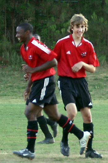 Celebrating a goal