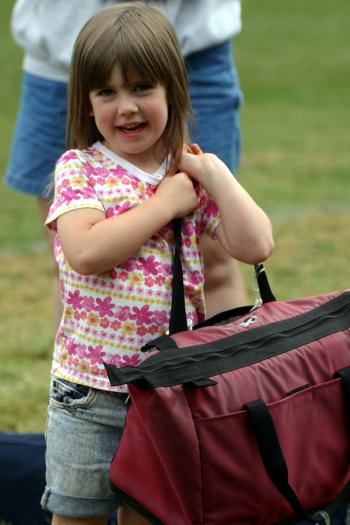 Nurse Emily has the first-aid kit