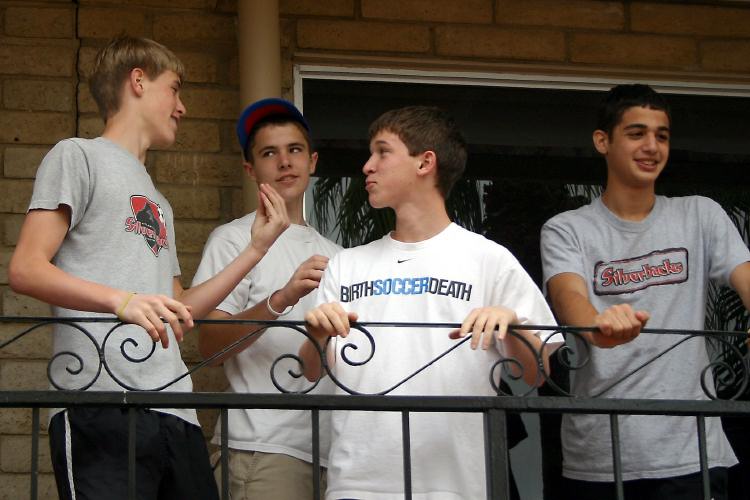 On the balcony