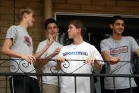 On the balcony