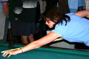 Julie at the table