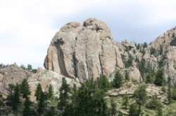 Approaching Estes Park, we saw the famous twin owls rock formation.