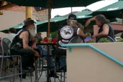 The town is a favorite stopping-point for bikers