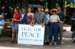 A silent vigil for peace