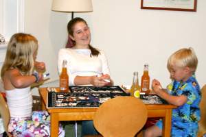 Pictures of the kids of Scott/Stephanie, Charles/Beth, and Ron/Carolyn from a nice dinner at Ron/Carolyn's (click any image for a larger view)