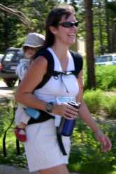 One lady ran with her baby