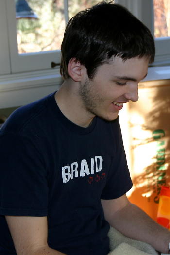 Drew opens presents