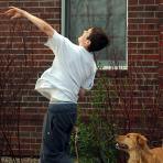 John throws the ball