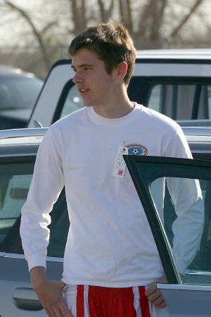 John arrives for the Sand Creek 5-Miler race near Denver's old Stapleton airport