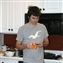 John grabs a snack